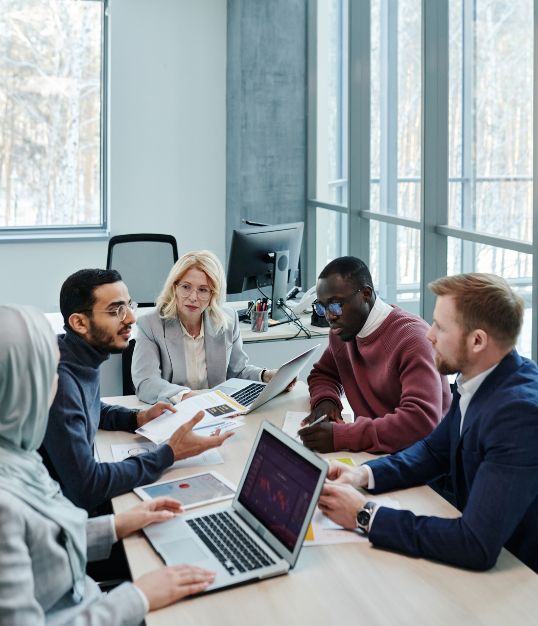 people working in an office