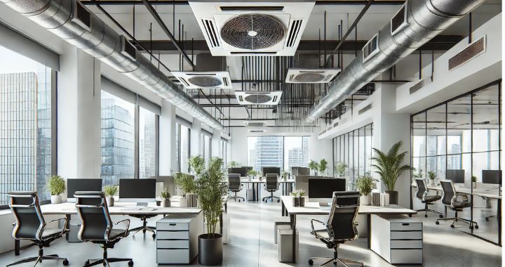 Modern office with ceiling air con